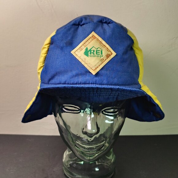 VINTAGE REI Hat Cap Duck Bill Neck Flap Winter Expedition Insulated Puffer 80s - Picture 2 of 16